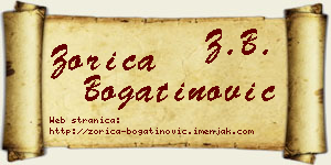 Zorica Bogatinović vizit kartica